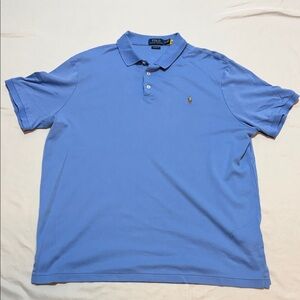 Men’s Polo by Ralph Lauren Light Blue Short Sleeve Polo with Embroidered Pony